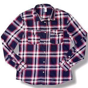 H&M Divided Plaid Button Up Shirt Long Sleeve Cotton Mens Medium